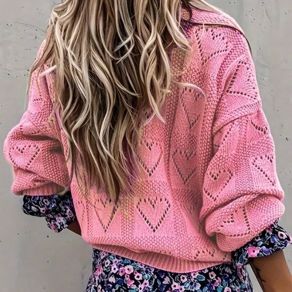 BellanBlue Sweaters - Cozy Heart Oversized Knit Vday Valentine’s Sweater